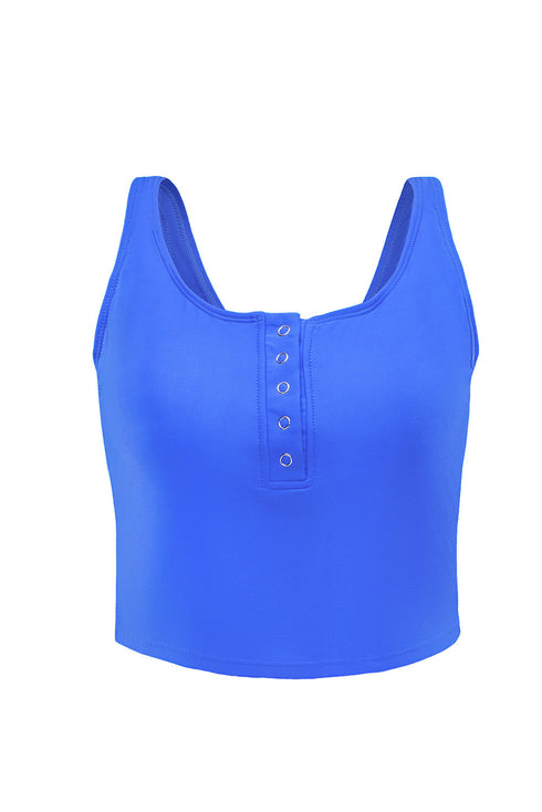 Square Neck Sleeveless Print Tankini Set